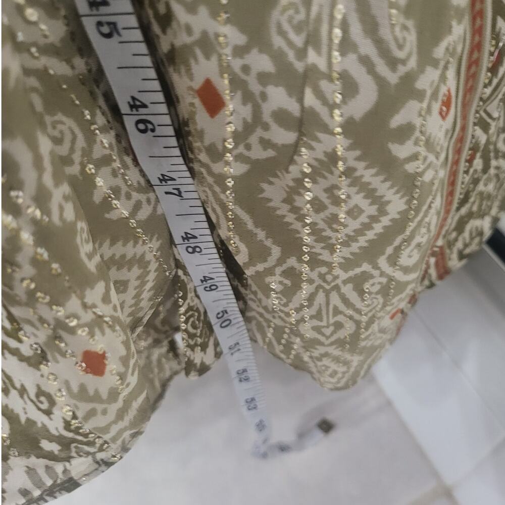 Zara Green/Rust & Gold Shiny Midi Serena Dress - Large - Picture 7 of 8